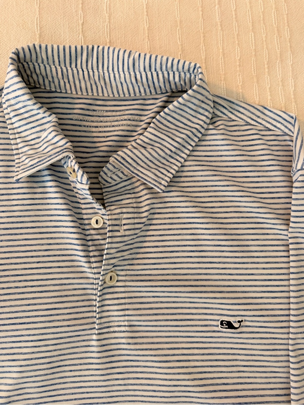 Vineyard Vines Blue and White Striped Polo